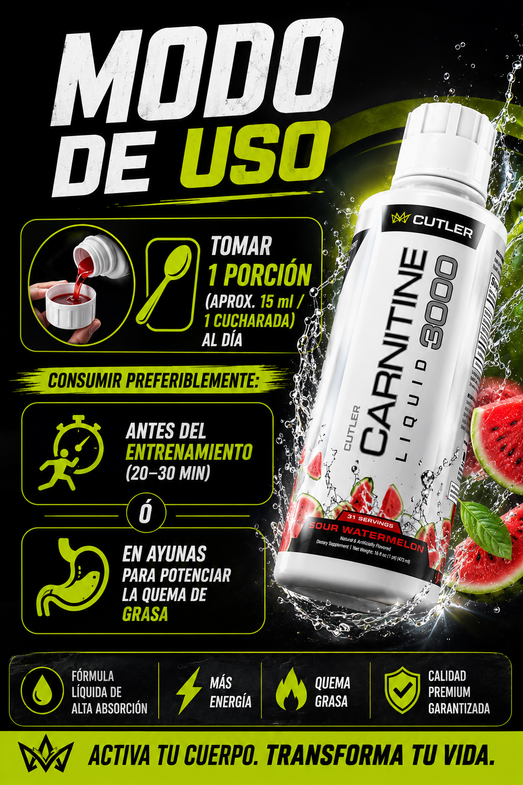 Modo de uso - Cómo tomar la L-Carnitine 3000